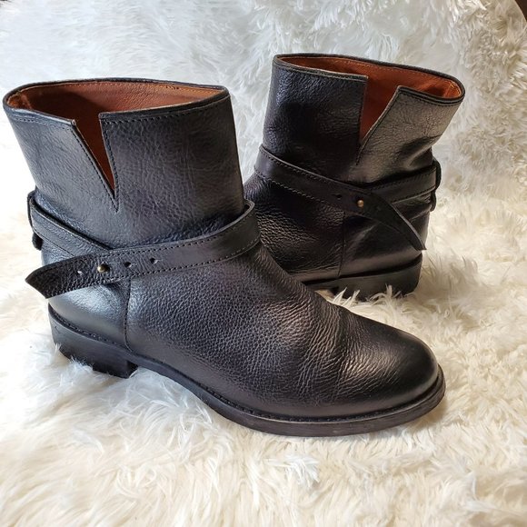 black ankle biker boots